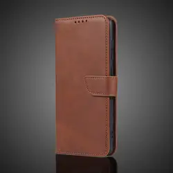 Luxurious PU Leather Wallet Flip Cover Case - Protective Holster s Coque for Only Case (LY DKXNW Brown)