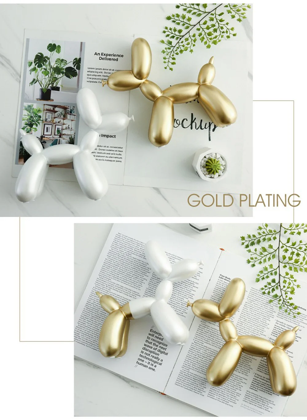 Handbemalte Ballon-Hunde-Harzskulptur – Tierfigur im Jeff Koons-Stil, moderne Schreibtisch-Kunstdekoration für Büro und Sammlungen – Detail 11