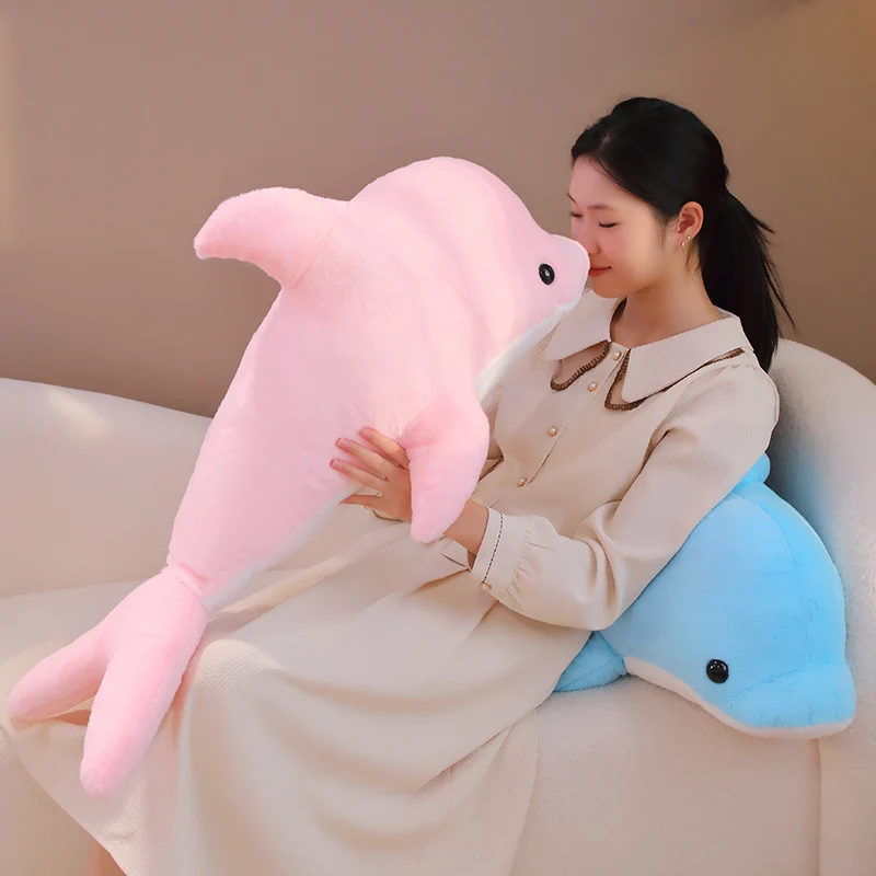 

1pc 60/80cm Kawaii Dolphin Plush Toys Lovely Stuffed Soft Animal Pillow Dolls Gift for Children Kids Girls Sleeping Cushion