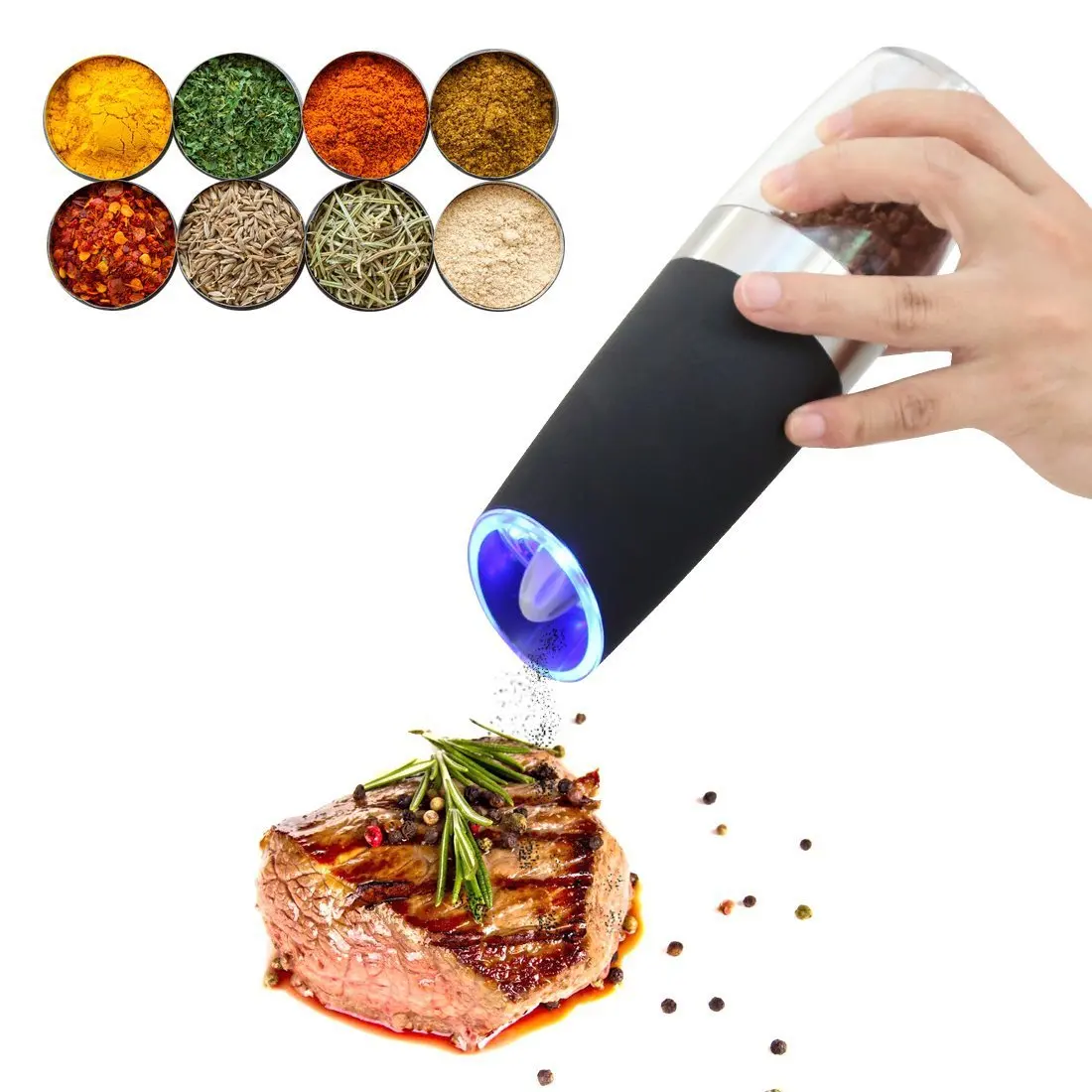Electric Salt and Pepper Grinders Automatic Spice Mill Seasoning Kitchen Tools Grinding Gadget Sets for Cooking BBQ |