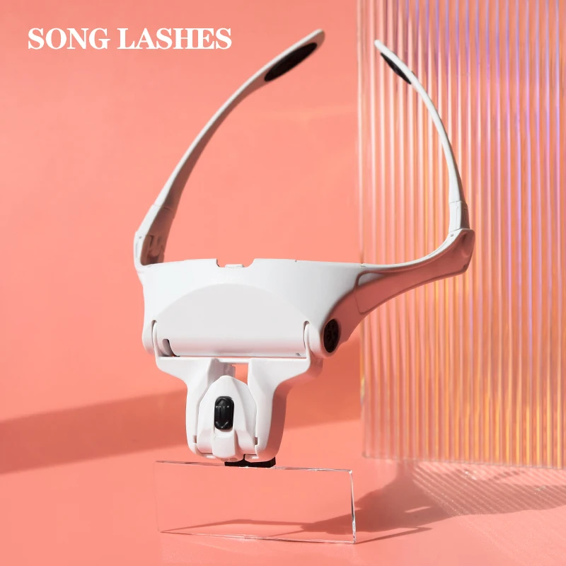 

Song Lashes White Eyelash Extension Magnifying Glass High Quality Material Plastic body premium acrylic lens Makeup Supplies