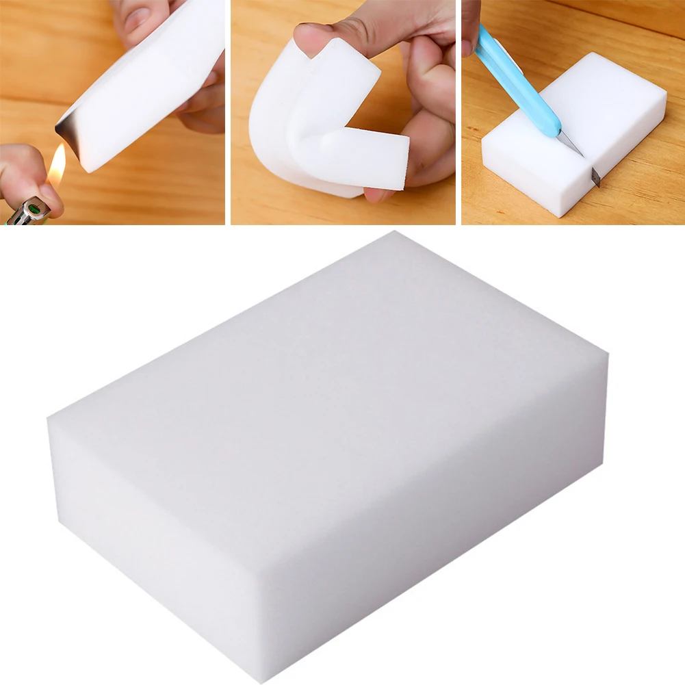 

1pcs White Leather Wipe Sponge Melamine Foam Stain Remover Car Wash Cleaning For Cleaning Tea Stained Cups Stainless Steel