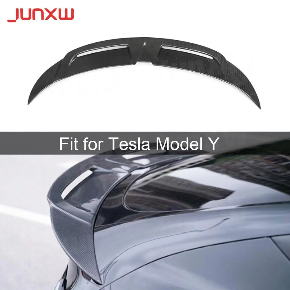 

Задний спойлер из углеродного волокна для багажника автомобиля, аксессуары для крыльев губ для модели Tesla, искусственное украшение