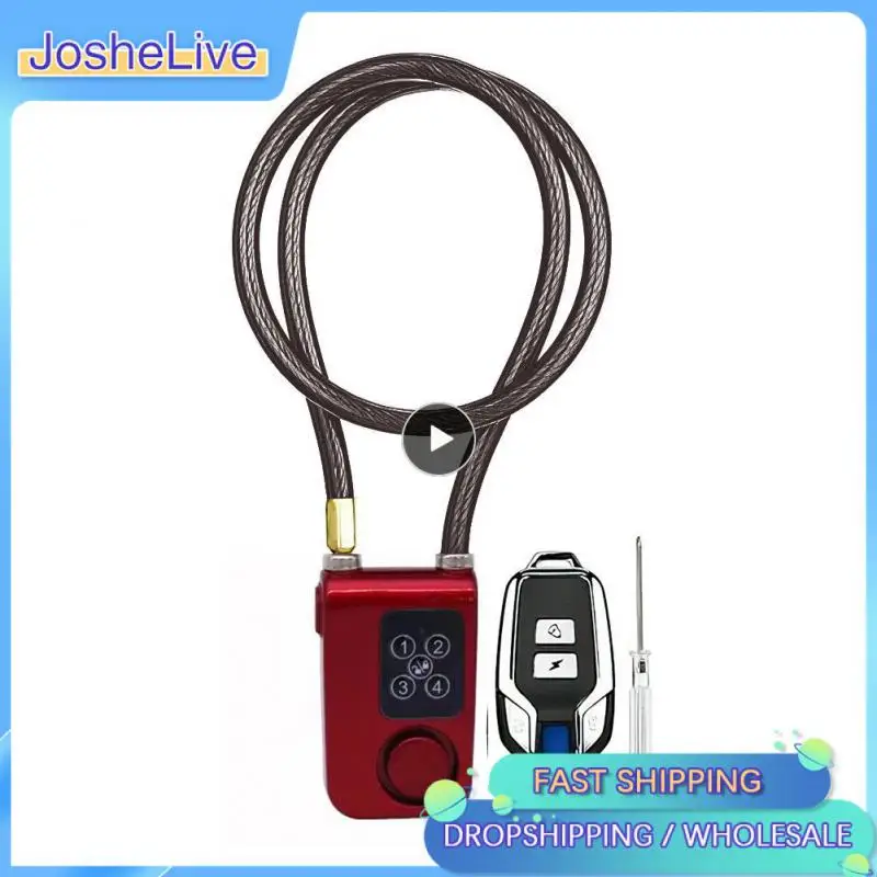 Smart Alarm Lock Anti-Theft Chain For Bike Gate APP Wireless Remote Control Blue Electric Door Spiral Four-digit Passwords