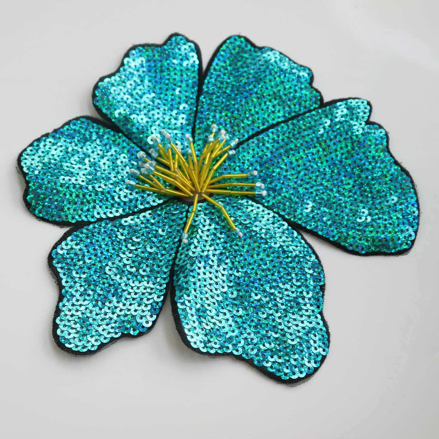 DIY big handmade sequins flower patches for clothing sew on embroidery appliques  clothes decoration