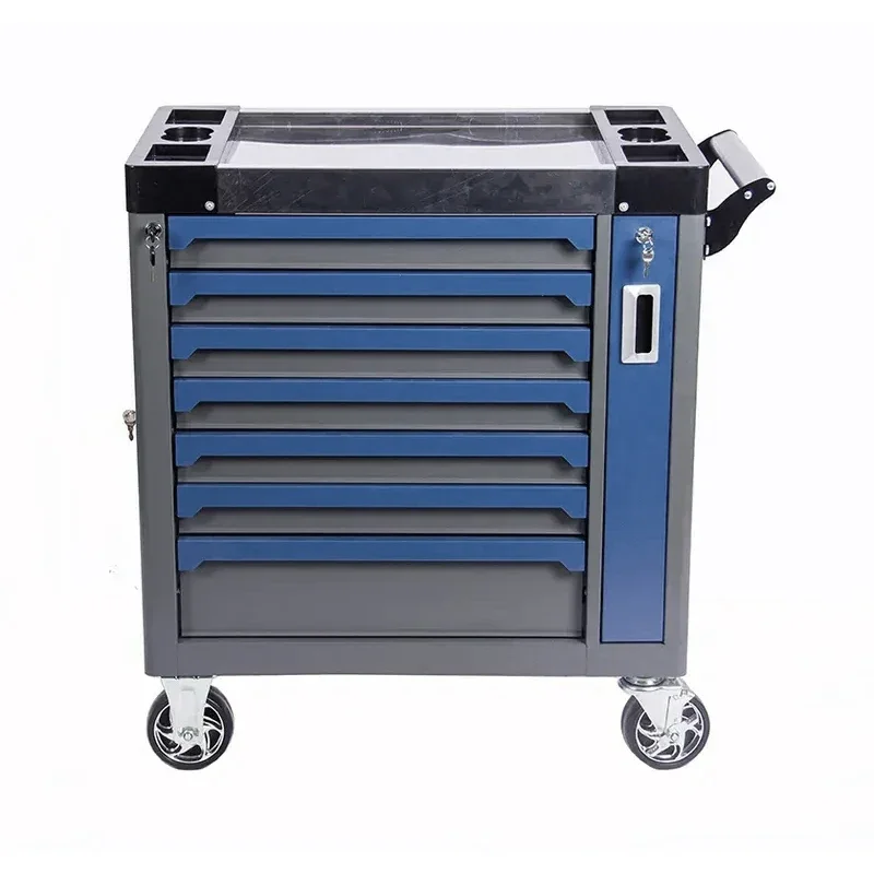 7 Drawer Tool Cart with Keys,Tool Cabinet Removable with Silent universal wheels,Heavy Duty Toolbox,For Car Repair Workshop/Home 4