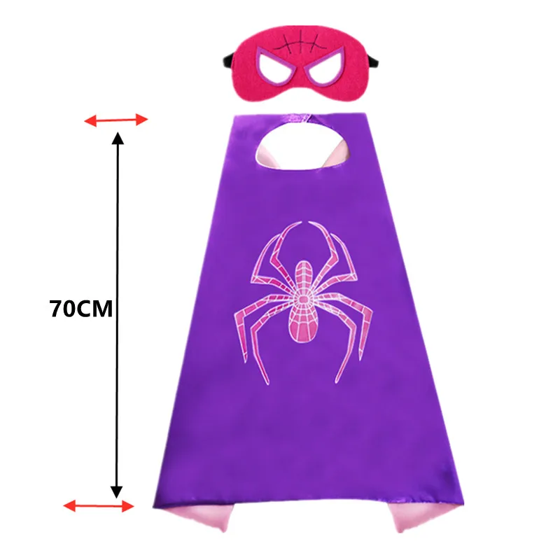 Girls Gwen Superhero Bodysuit Kids Black Costume Halloween Cosplay Jumpsuit Kids Purple Cape Dress Up Masks