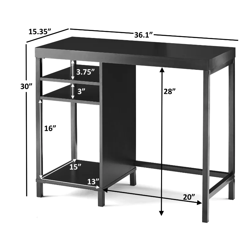 Mainstays Sumpter Park Cube Computer Desk Canyon Walnut