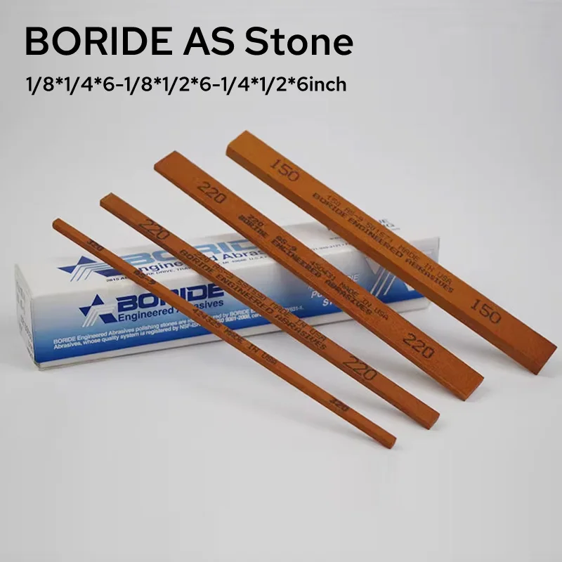 

3pcs BORIDE Mold Polishing Stone 1/4*1/2*6'',1/8*1/2*6'' ,1/8*1/4*6'' AS-9 Red Grit150~600 EDM Engineered Abrasive Stones