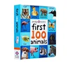 First 100 Animals Words Colors Book for Kids Early Education Board Book Baby Learning English Picture Books Montessori Toys 4