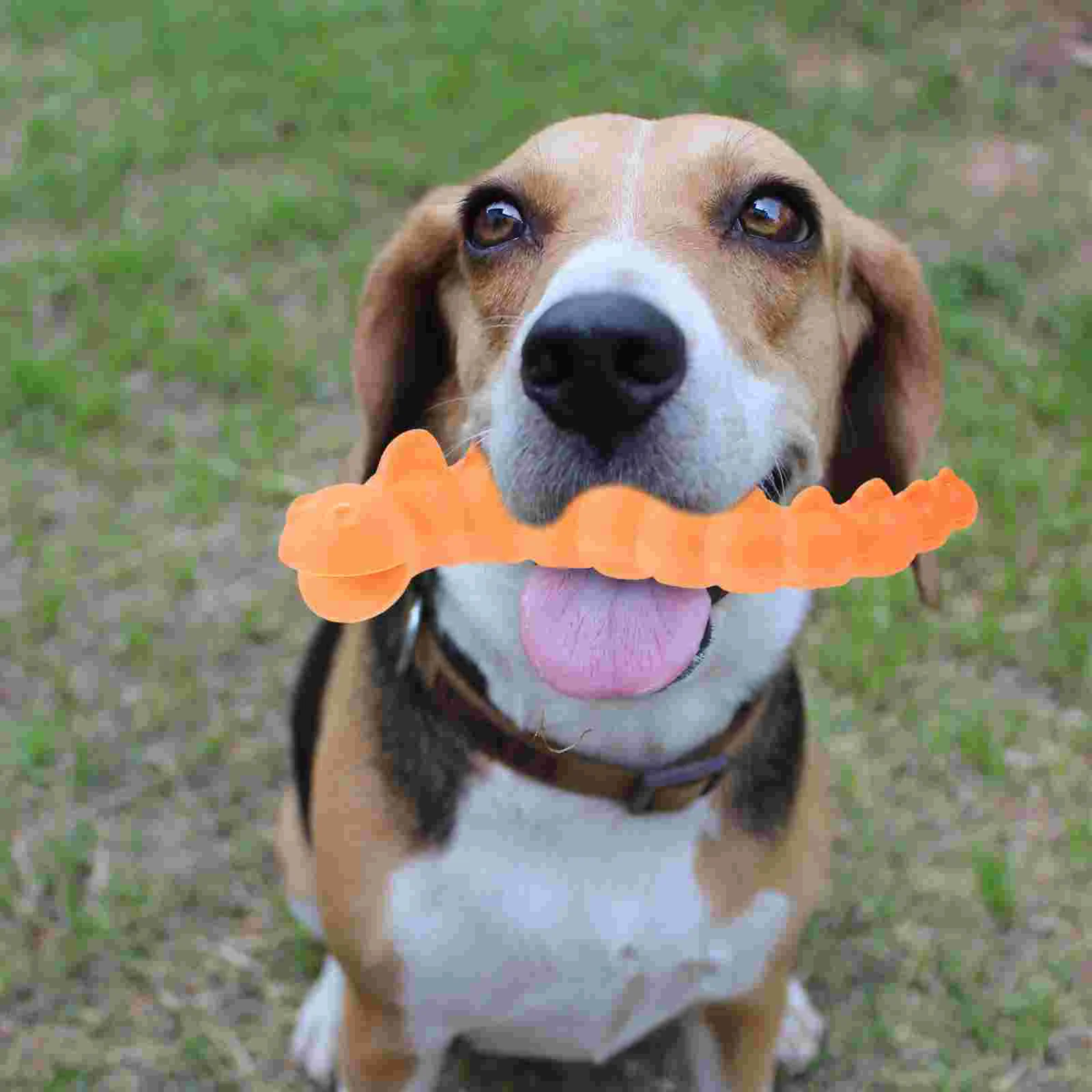 

Squeaky Dog Toy Caterpillar Shape Puppy Biting Toy Interactive Dog Chewing Toy