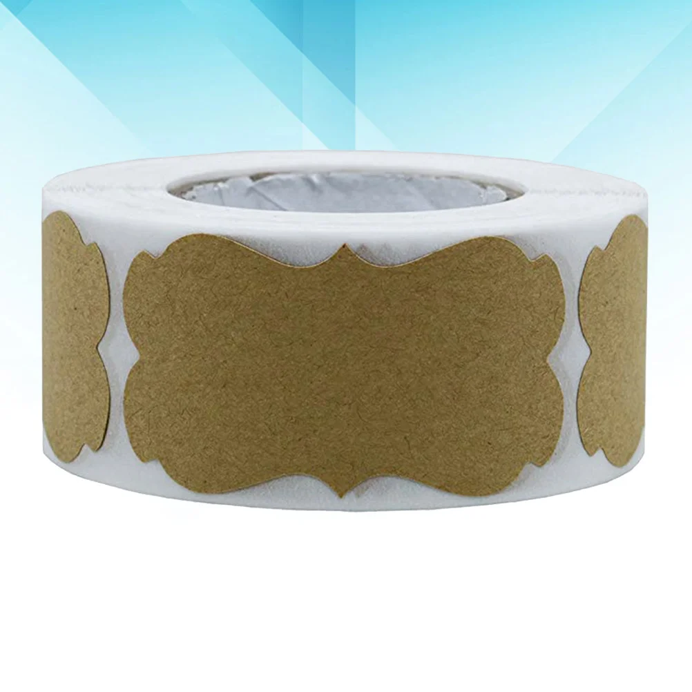 

300Pcs Kraft Paper Label Stickers Self- Adhesive Blank Stickers Sealing Labels Stickers for Gifts Tags Jars Glass