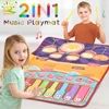 3IN1 Multifunctional Music Play Mat Piano Keyboard Dance Floor Drum Game Playmat Sensory Education Toys for Children Kids Gifts 1