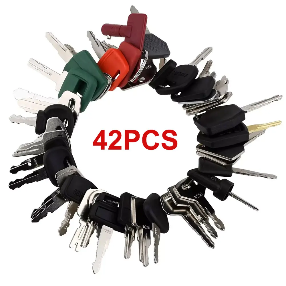 42 Keys Heavy Equipment Construction Ignition Key For Caterpillar Jcb Yanmar Kobelco Volvo BOBCAT Hitachi Komatsu Excavator