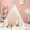 Portable Kids Tent Teepee Tent For Children Tipi Infantil House For Girl Cabana Boy Tents Decoration Carpet LED Lights 4