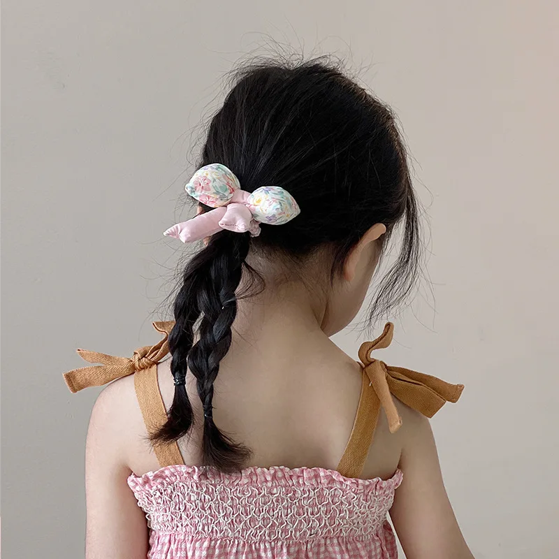 Children's Hair Band Cute Bow Plaid Headband Ball Sweet Little Girl High Ponytail Hair Accessories