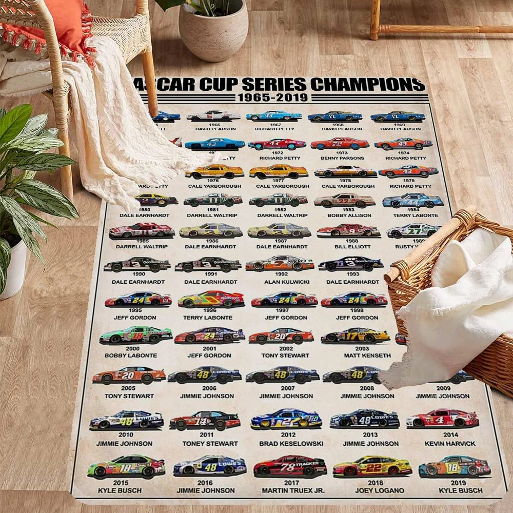 Современный стиль N-NASCARS гоночный автомобиль с принтом ковер для взрослых, устойчивый к морщинам