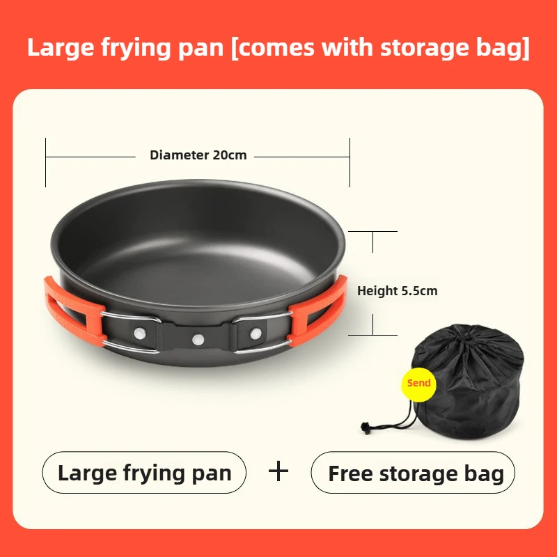 Portable Outdoor Hiking Cookware Set: Compact Teapot, Frying Pan, and Pot for Camping and Boiling Water