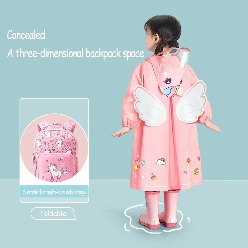 Children's raincoat Girls Boys Kindergarten Preschool Elementary School Preschool Backpack Location Waterproof raincoat for kids raincoat poncho