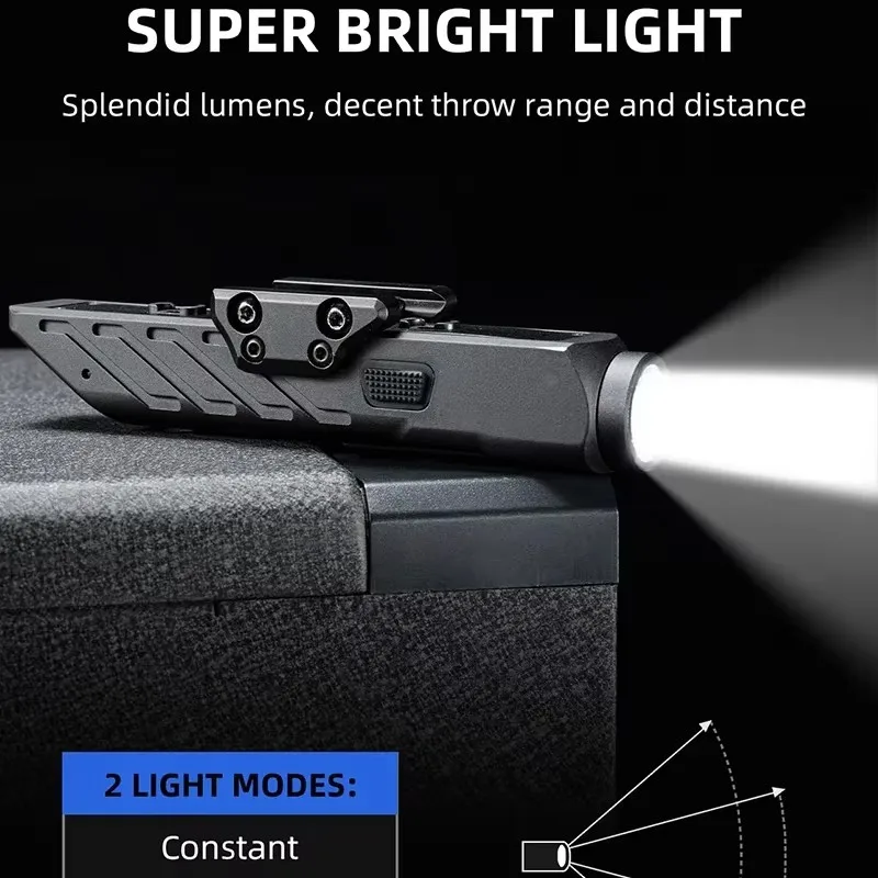 Richfire Rechargeable Rifle Flashlight 1700 Lumens With Strobe Mode Fit M-Rail and Picatinny Rail Magnetic