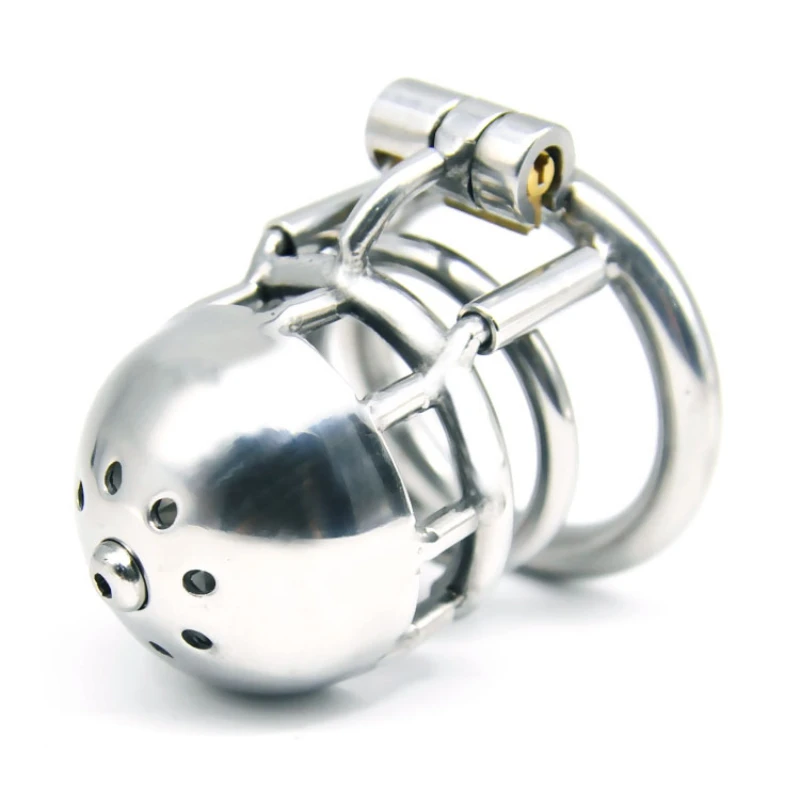 Male Chastity Cage Permanent Through Hole PA Piercing Stainless Steel Chastity Locks sex toi for man penis chastity cage chastity lock sex toy