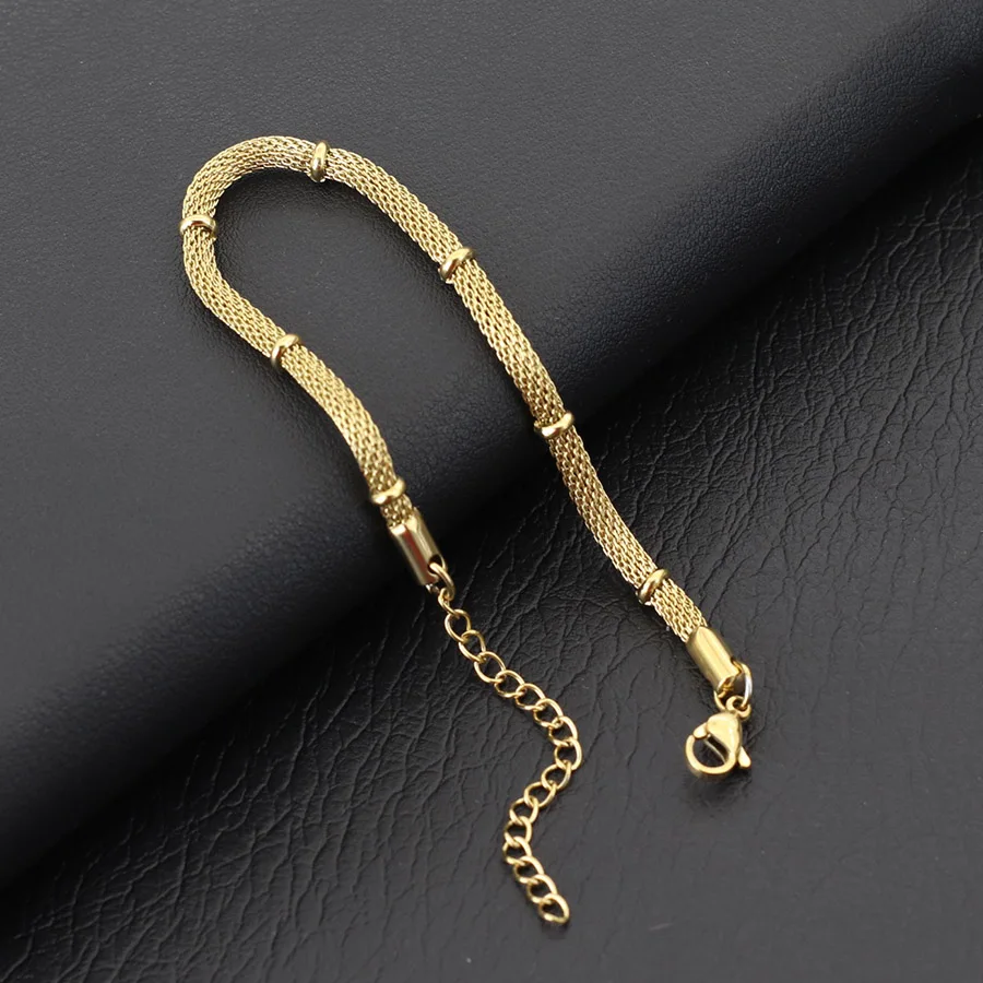 Stainless Steel Chain Link Bracelet for Men Adjustable Hiphop