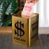 Big Metal Piggy Bank for Adults Children Coin Luxury Gold Money Box Cash Iron Money Organizer Storage Box Saving Challenge Gift 1
