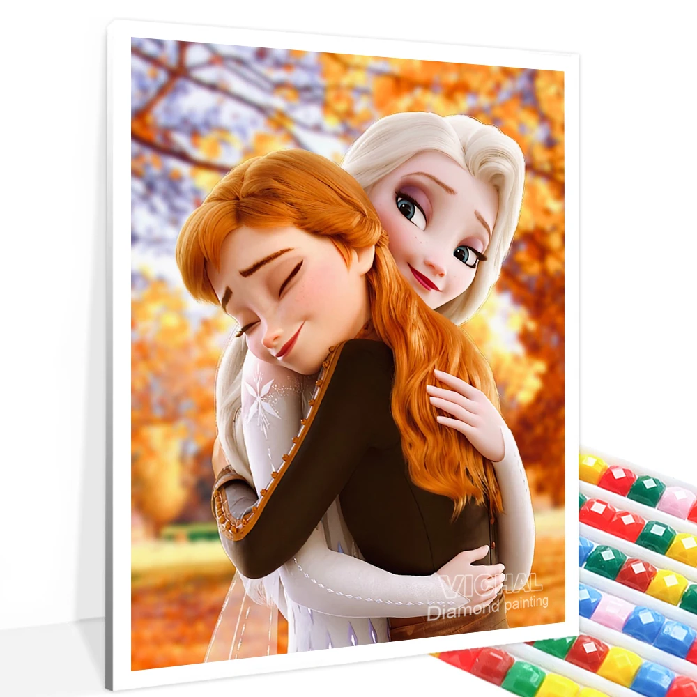 BRAND NEW! MAKE A MOSAIC PICTURE BY NUMBERS DISNEY FROZEN ANNA AND ELSA 