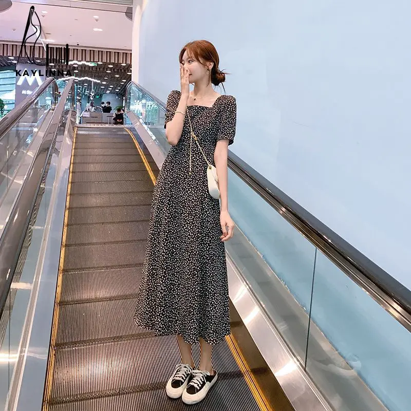 

Women's Summer Dress Woman 2023 Trendy Long Dresses for Women New in Dresses Korean Fashion Floral Chiffon Clothing