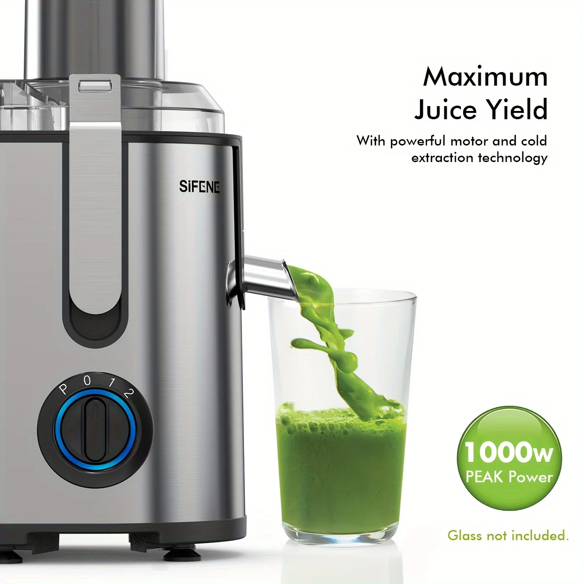 SiFENE Juicer Machine, 3.2" Big Mouth, 1000W Powerful Juicer Extractor Maker for Whole Fruits and Vegetables, BPA-Free Stainless 4