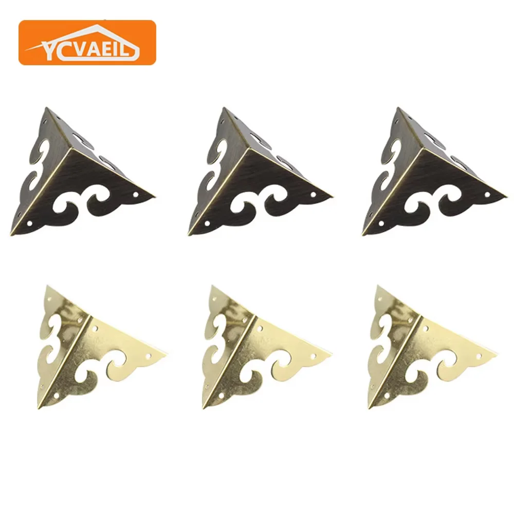 Box Corners Brackets for Home Decorative Triangle Gift Box Metal Table Chair Corner Protectors Furniture Hardware 8pcs
