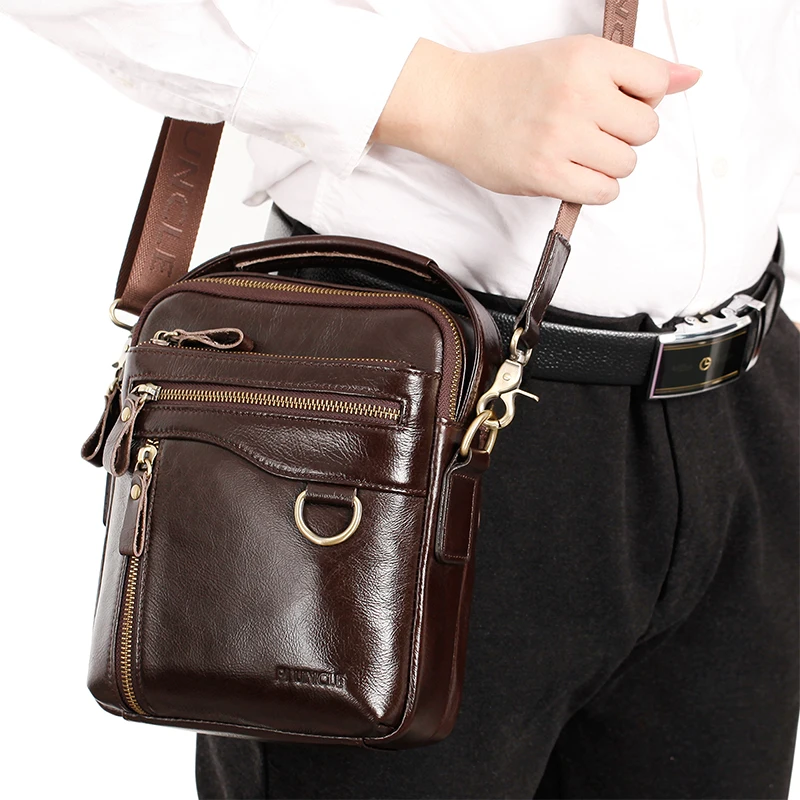 Designers High Quality Genuine Leather Sling Bags For Men Shoulder