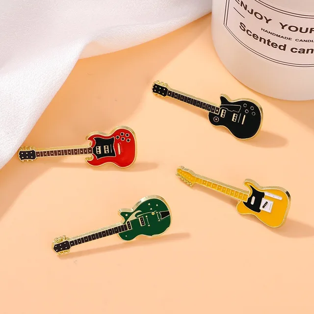 Electric Guitar Brooch Personalized Musical Instrument Violin Pin Fashionable and Versatile Badge Clothing and Bag Brooch