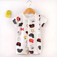 2024 New Printed Mickey Newborn Baby Clothes Romper Short Sleeved Onesie Toddler Girl Boy Casual Infant Jumpsuit Babies Costume 3