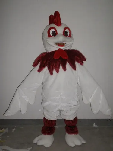 

New Adult Hot Sale Foam White Rooster Cock Fancy Cartoon Mascot Costume Plush Christmas Fancy Dress Halloween Mascot Costume