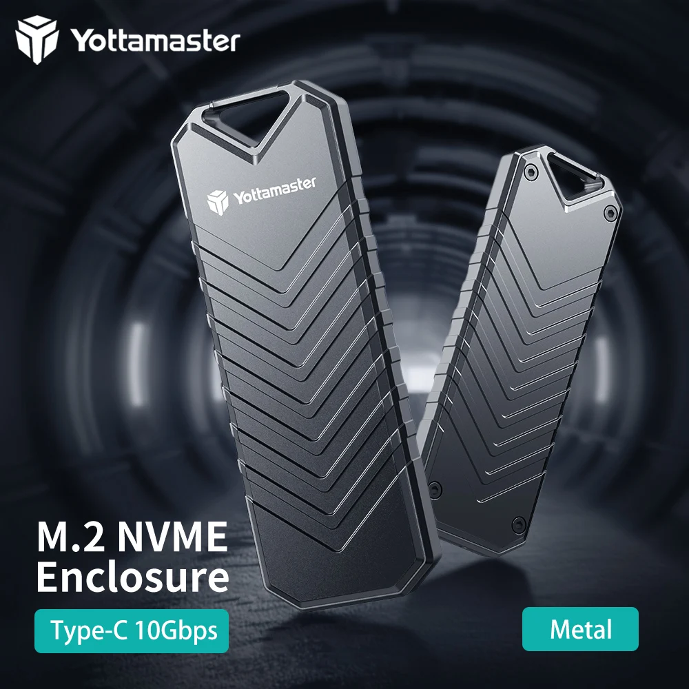 

Yottamaster Dual Protocol M.2 SSD Case M.2 NVMe/SATA Hard Disk Enclosure Type-C USB3.2 Gen2 10Gbp M-key B&M-key 4TB Capacit