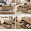 Brooklyn Lift Top Coffee Table for Living Room, Mid Century, Modern Farmhouse with Lifting Tabletop & Hidden Storage, Flut 6