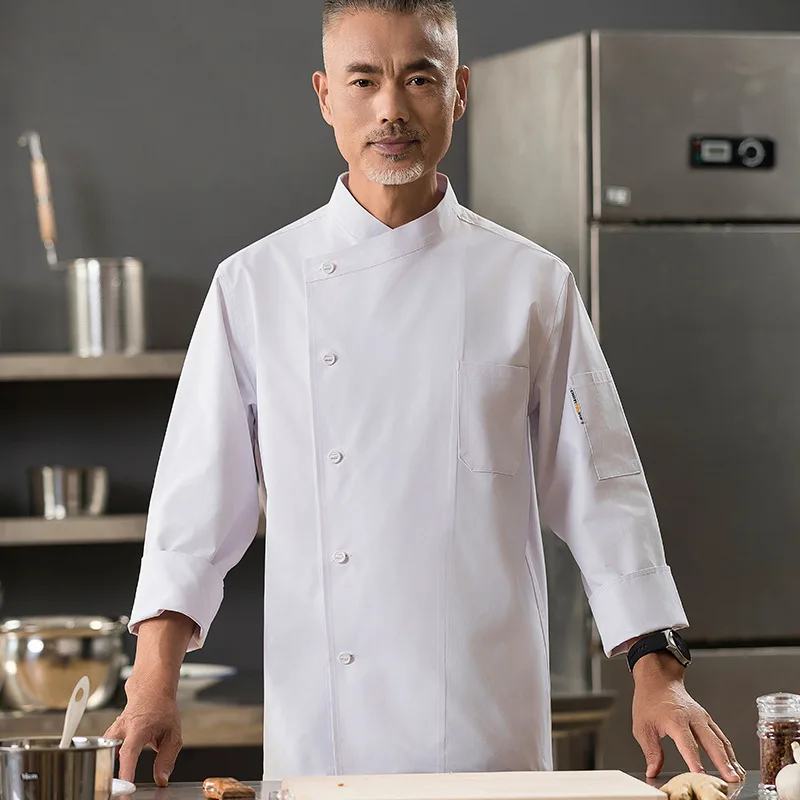 

High-End Dining Chef Overalls Long-Sleeved Men's Autumn and Winter Kitchen Hotel Restaurant Western Restaurant Baking Advanced P