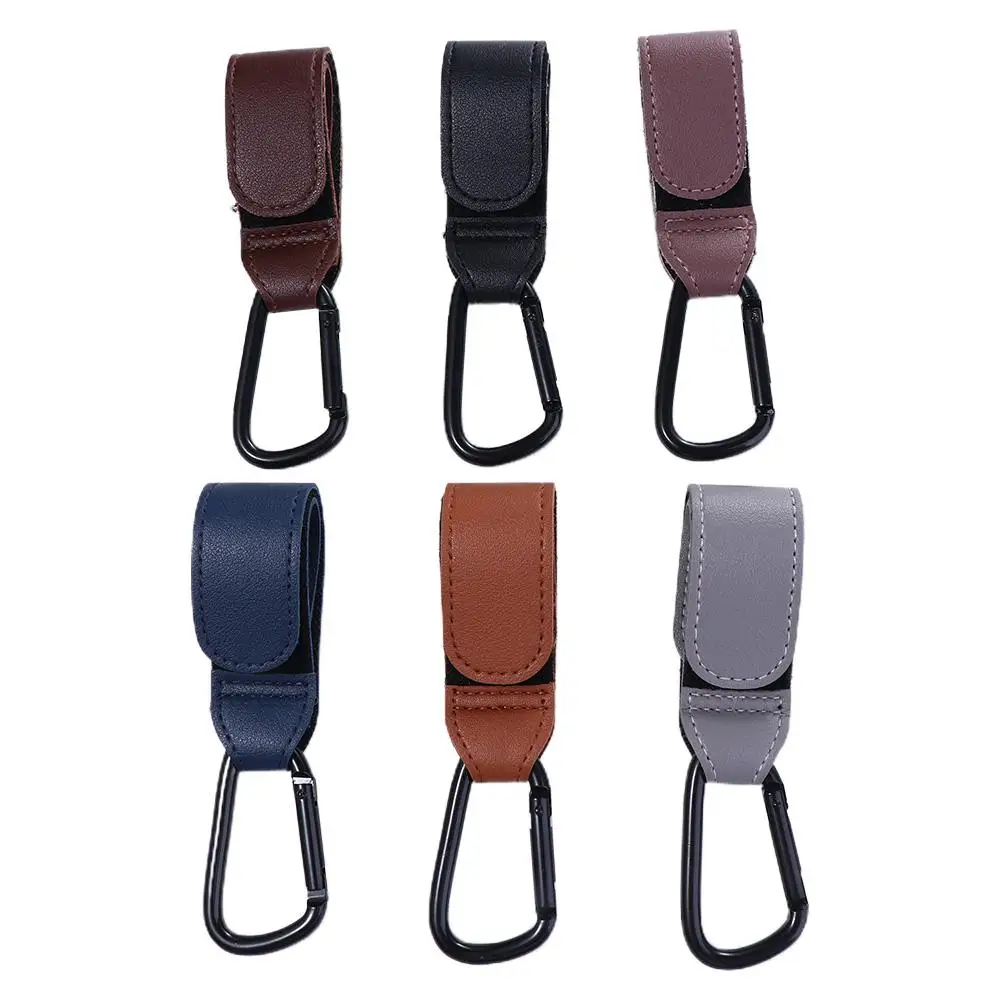 PU Leather Baby Bag Stroller Hook Pram Rotate 360 Degree Rotatable Cart Organizer 1/2Pcs