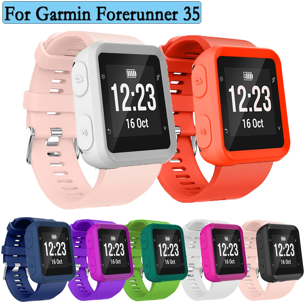 Soft Silicone Sport Band For Garmin Forerunner 35 Rubber Watchband Strap Protective case Bracelet Creative Match Accessories