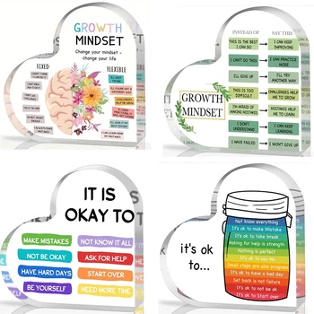 🌱Acrylic Growth‑Mindset Inspirational Heart Decoration 1