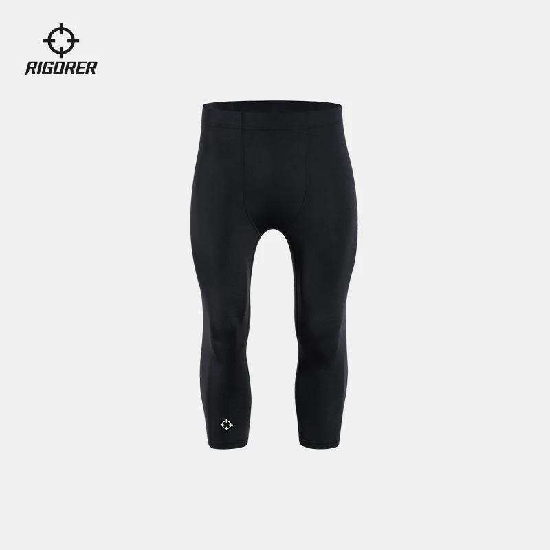 RIGORER Sports Tights For Men Compression Pants Basketball Sports Running Training Fitness Quick-drying Tight Sportswear Shorts