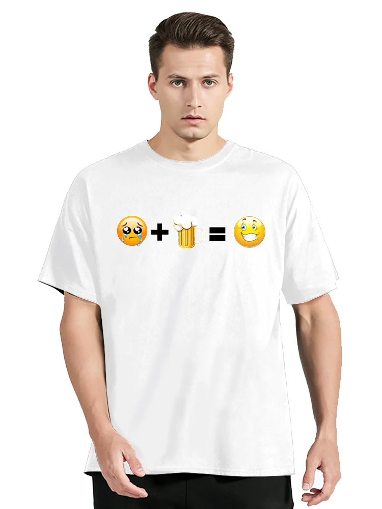 Ich brauche Bier kreativen Ausdruck drucken neue Sommer Baumwolle T-Shirt Herren bekleidung übergroße T-Shirt O-Ausschnitt lässig T-Shirt Tops – Detail 7