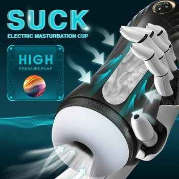 Sucking Male Masturbators Automatic Vibrating Heating Orgasm Sexy Machine Masturbation Cup Pussy Real Blowjob Sex Toys For Men 1