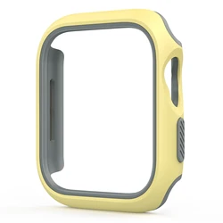 Durable TPU Protective Case Cover for Apple Watch - No Glass Film Included (Yellow Gray)