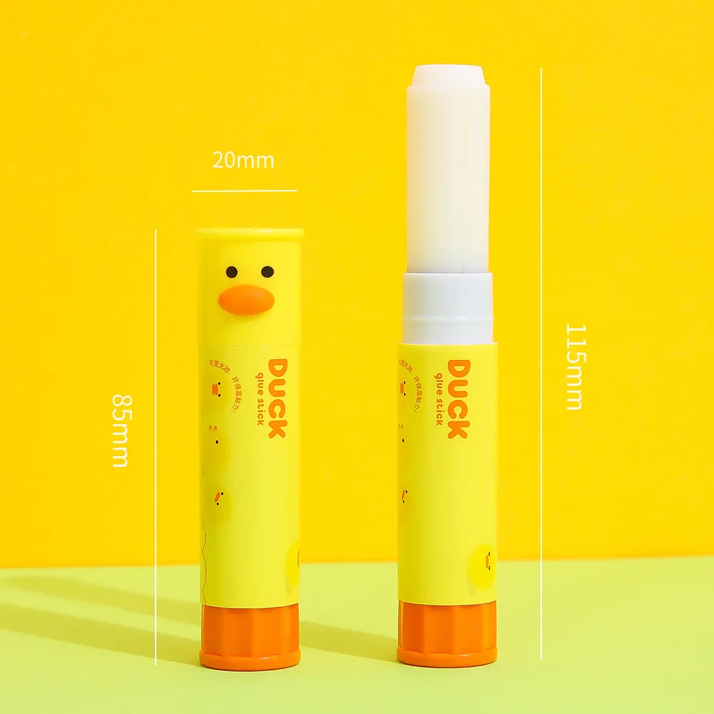 24 개/몫 Kawaii 오리 단단한 접착제 스틱 종이 파일에 대 한 귀여운 접착제 아트 DIY 사무실 학교 용품 편지지 선물