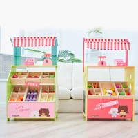 Children Pretend House Play Fruit Vegetable Selling Stand Stall Role Play Set Montessori Educational Wooden Toys For Kid Gift 2