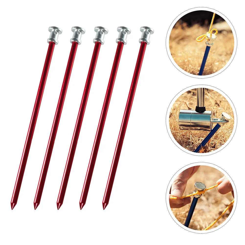 

8 Pcs Ground Nail Stakes Tent Nails Outdoor Camping Tarps Accessories Aluminum Alloy Child Tents