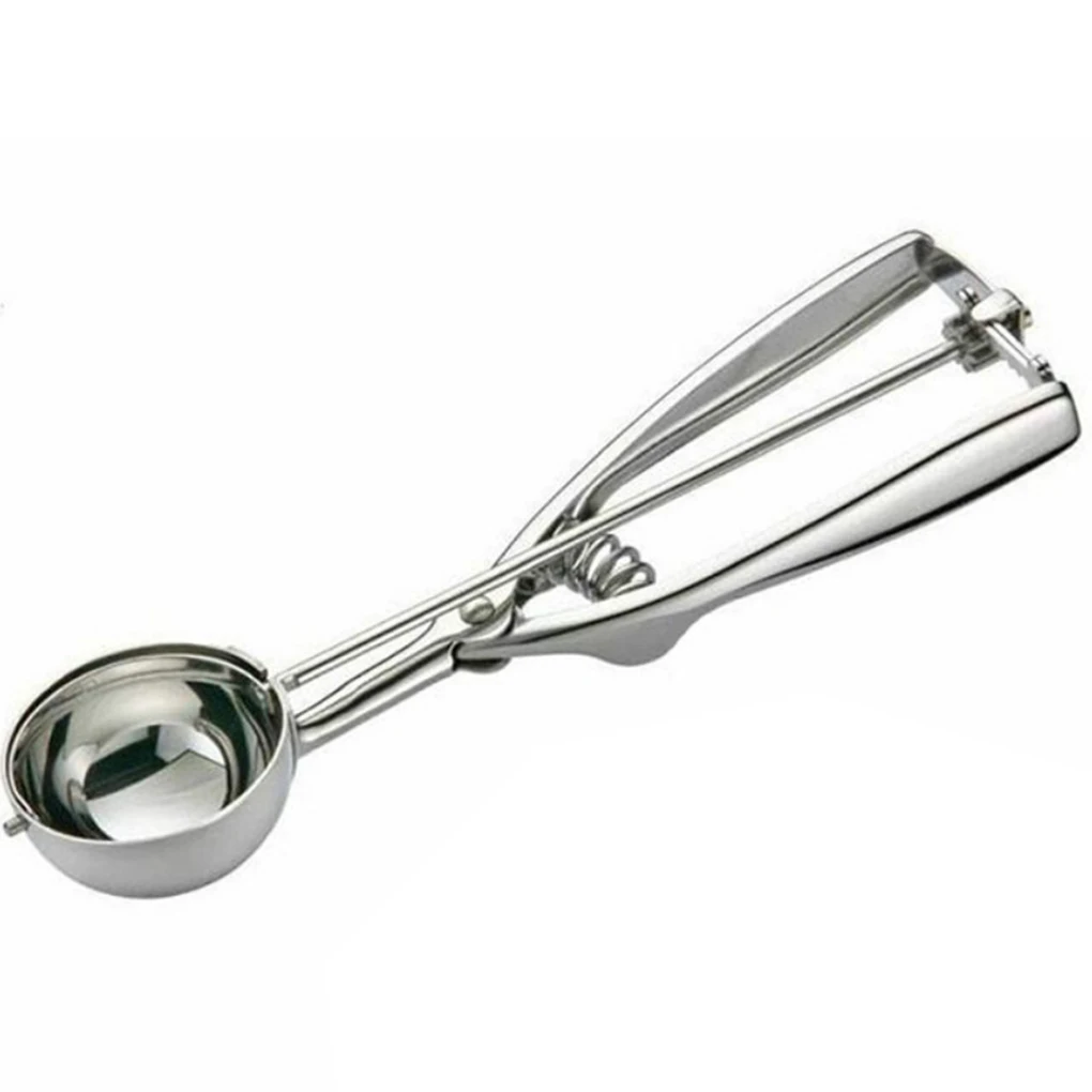 Ice Cream Scoop Trigger Metal Cookie Spoon Melon Baller Stainless Steel Dough Spoon Scooper