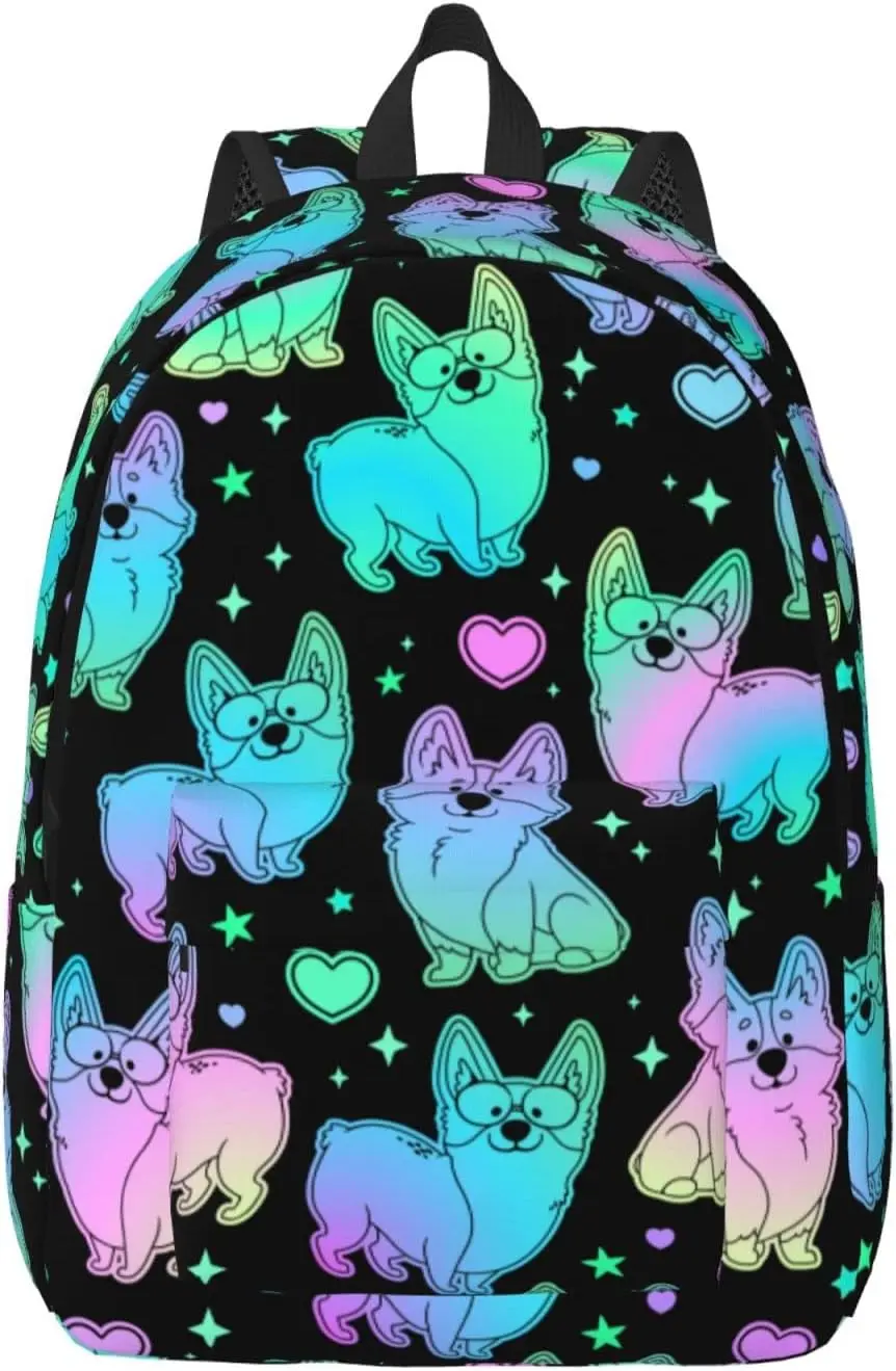 

Backpack Casual Lightweight Puppy Corgi Cute Dog Laptop Backpack Men Women Travel Bag Outdoor Canvas Daypack